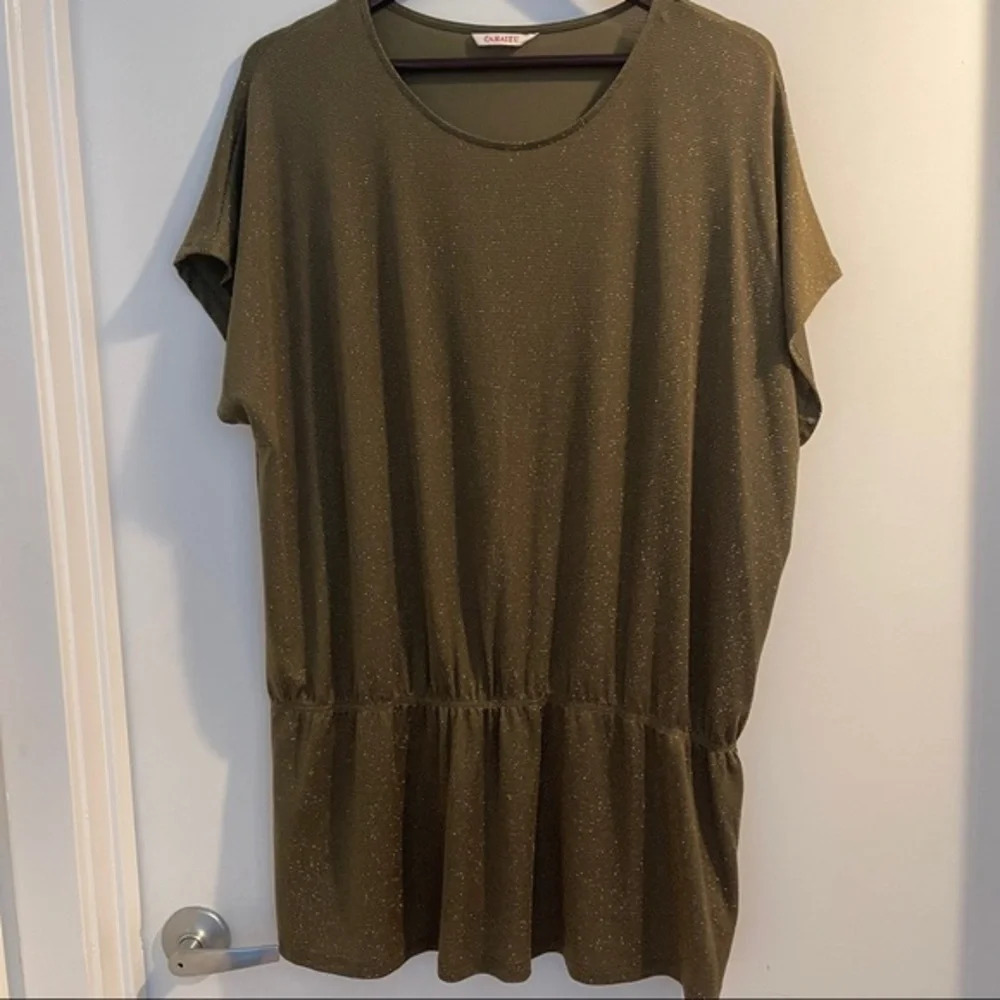 Top tunic XXL elastic waist Camaieu sparkle brown gold